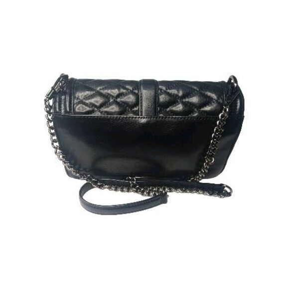 Rebecca Minkoff Diamond Quilted Leather Crossbody Black Shoulder Bag Medium - Picture 5 of 9